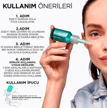 Bright Reveal Koyu Lekelere Karşı Yenileyici Peeling Serum,%25 AHA, BHA, PHA İçerikli 25 ml