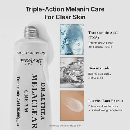 Dr. Althea Melaclear Cream | Traneksamik Asit Niasinamid Meyan Kökü İçeren Leke Karşıtı ve Cilt Tonu Eşitleyici Yüz Kremi 20 g