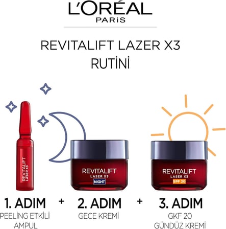 L'ORÉAL PARIS Revitalift Lazer X3 7 Günlük Kür Peeling Etkili Ampul