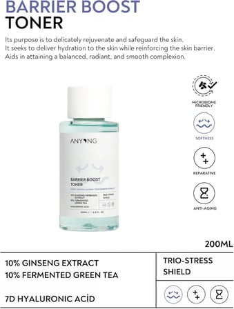 Bariyer Destekleyici ve Sakinleştirici Tonik 200 ml (Yeşil Çay & Ginseng Özü & Hyalüronik Asit)