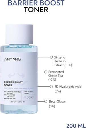 Bariyer Destekleyici ve Sakinleştirici Tonik 200 ml (Yeşil Çay & Ginseng Özü & Hyalüronik Asit)
