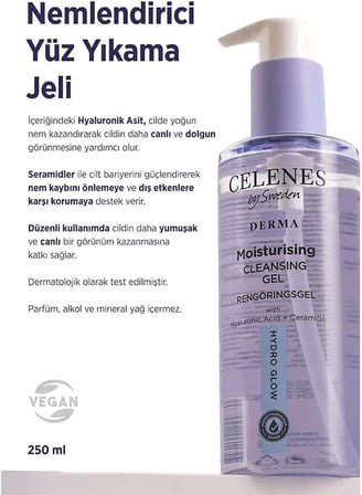 Derma Nemlendirici Yüz Yıkama Jeli, 250 ml