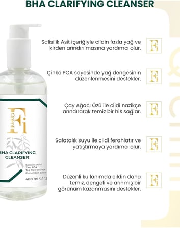 Salisilik Asit İçeren Yağ Ve Siyah Nokta Karşıtı Arındırıcı Bha Yüz Temizleme Jeli 400 Ml