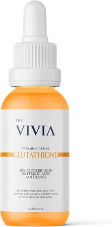 The Vivia Leke Karşıtı Aydınlatıcı C Vitamini Serum Glutatyon,%20 Askorbik Asit,%5 Ferulik Asit 30 ml