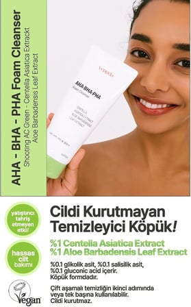 Hafif Asidik Akneli Ciltler İçin Yüz Temizleme Köpüğü AHA BHA PHA Foam Cleanser 150 ml