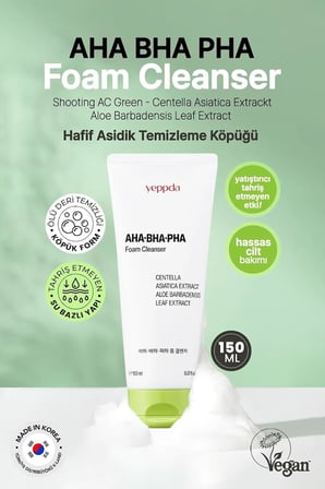 Hafif Asidik Akneli Ciltler İçin Yüz Temizleme Köpüğü AHA BHA PHA Foam Cleanser 150 ml