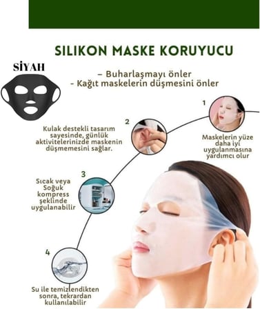 Silikon Yüz Maskesi Koruyucu & Sabitleyici