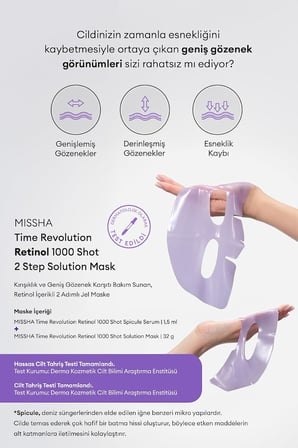 Retinol İçerikli 2 Adımlı Jel Maske Time Revolution Retinol 1000 Shot 2 Step Solution Mask, 8420