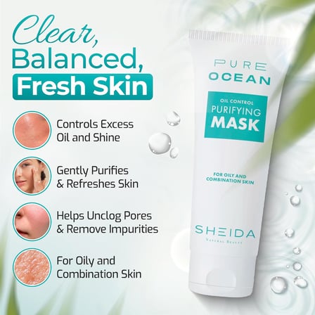 Sheida Pure Ocean Arıtım Maskesi Yağ Kontrol 75 ml Yağlı Ve Karma Ciltler İçin