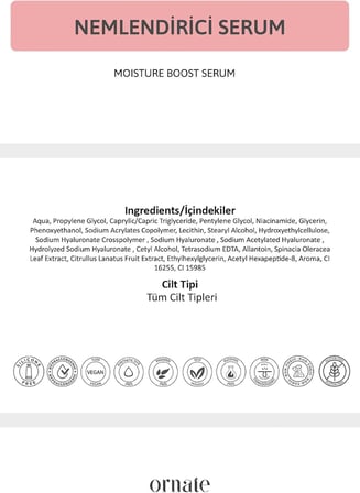 Yoğun Nemlendirici, Onarıcı, Aydınlatıcı Hyaluronik Asit Cilt Bakım Peptit Serum Niacinamide
