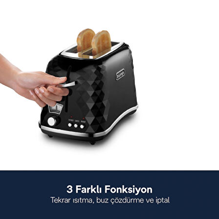 Delonghi Ekmek Kızartma Brillante Siyah CTJ2103