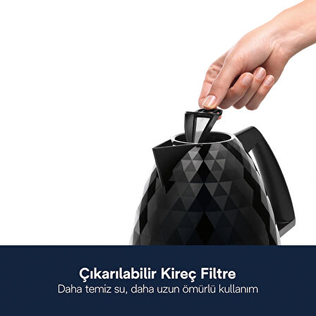 Delonghi KBJ2001.BK Işıklı Çelik 1.7 Lt Kettle