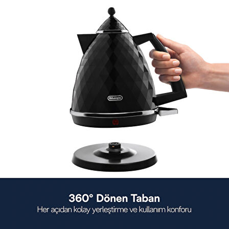 Delonghi KBJ2001.BK Işıklı Çelik 1.7 Lt Kettle