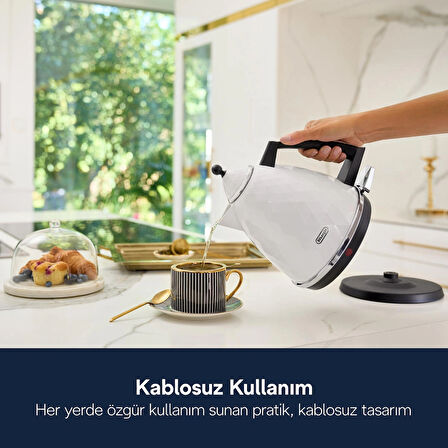 Beyaz Kbj-2001.W Brillante Gizli Rezistanslı Su Isıtıcısı 1,7 Lt