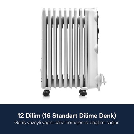 Delonghi Trrs1225 2500 W Termostatlı 12 Dilim Elektrikli Zemin Tipi Yağlı Radyatör 