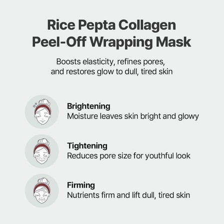 Rice Pepta Collagen Peel-Off Wrapping Mask | Peptit + Kolajen + Pirinç Özü | Sıkılaştırıcı & Nemlendirici Jel Maske