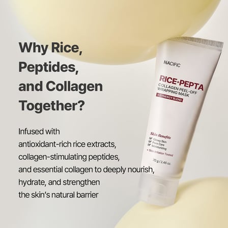 Rice Pepta Collagen Peel-Off Wrapping Mask | Peptit + Kolajen + Pirinç Özü | Sıkılaştırıcı & Nemlendirici Jel Maske