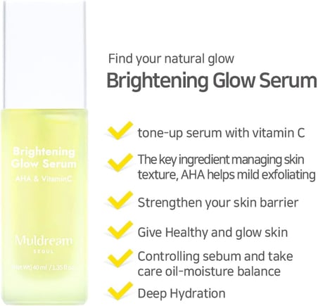 AHA ve C Vitamini İçeren Aydınlatıcı Işıltı Etkili Kore Serum 40ml – Peeling & Anti-Aging Bakım