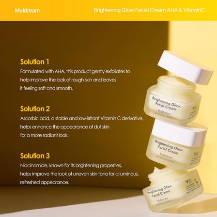 Brightening Glow Facial Cream AHA ve C Vitamin Canlandırıcı Aydınlatıcı Nemlendirici Krem Kore 50ml