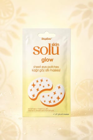 Skin Solu Glow C Vitamini ve Bitkisel Özlü Kağıt Göz Altı Maskesi – Aydınlatıcı ve Nemlendirici Göz Altı Bakım Bandı (1 Çift)