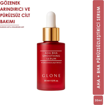 Aha Bha Pürüzsüzleştirici Serum, 30ml | Hyaluronik Acid, Glycolic Acid & Centella Asiatica İçeriği