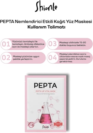 Gençleştirici Etkili, Parlaklık Ve Canlılık Etkisi Gösteren Pepta Up Kore Kağıt Yüz Maskesi