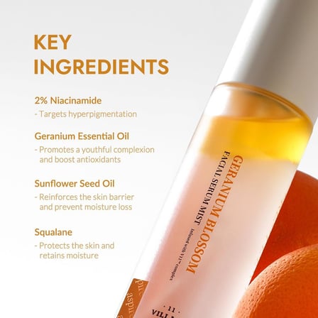 Village 11 Factory Fresh Dewy Geranium Blossom Facial Serum Mist 100ml - Canlandırıcı & Aydınlatıcı Vegan Serum Mist