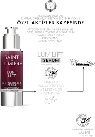 LUMILIFT Gözenek, Siyah Nokta ve Yaşlanma Karşıtı, Dolgunlaştırıcı Serum 30 ml