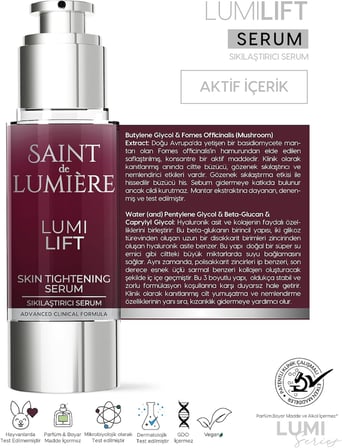LUMILIFT Gözenek, Siyah Nokta ve Yaşlanma Karşıtı, Dolgunlaştırıcı Serum 30 ml