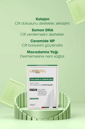 Collagen & Somon DNA Sabunu 120g – Nemlendirici Cilt Bakım Sabunu, Ceramide NP ve Macadamia Yağı İçerikli – Tüm Cilt Tipleri İçin Uygun