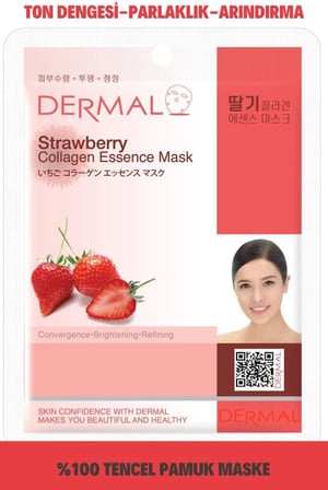 DERMAL Aydınlatıcı ve Arındırıcı Çilek Özlü Kolajen Maske 23gr