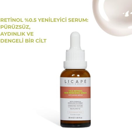 Cilt Yaşlanması Karşıtı Aydınlatıcı Retinol (2. Aşama%0,5) Serum 30ml