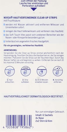 Nivea Visage Hautverfeinerndes Clear Up Strips 6 şerit Nivea