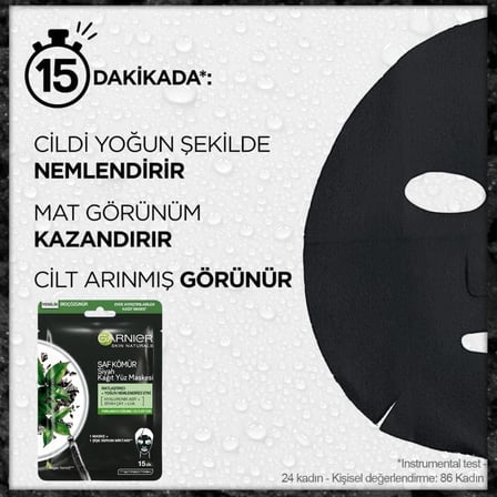 Skin Naturals Kömürlü Kağıt Yüz Maskesi Siyah Çay