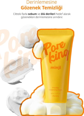 Gözenek Arındıran&Siyah Nokta Karşıtı Temizleme Köpüğü A'PIEU Pore King Minji Trouble Cleansing Foam, 8115
