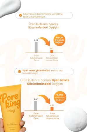 Gözenek Arındıran&Siyah Nokta Karşıtı Temizleme Köpüğü A'PIEU Pore King Minji Trouble Cleansing Foam, 8115