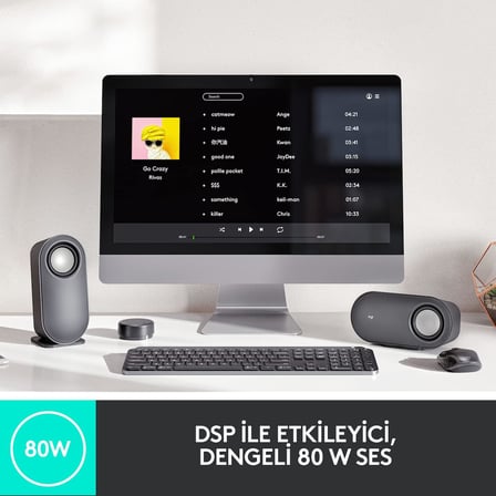 Z407 2.1 Bluetooth Hoparlör Sistemi, Subwoofer, Kompakt Tasarım, Kontrol Kadranı, 20 m Kablosuz Kullanım Mesafesi, 80 W, Siyah