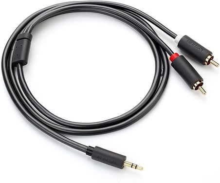 3.5mm AUX RCA Ses Kablosu, 1 Metre, Antrasit