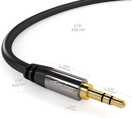 Aux ses jack kablosu 3,5mm – 1,5m – metal konnektör