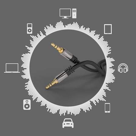 Aux ses jack kablosu 3,5mm – 1,5m – metal konnektör