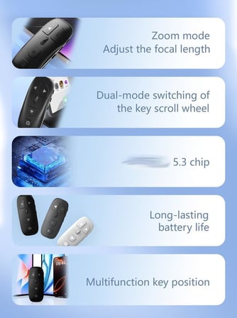 Bluetooth Sayfa Çevirme Kumandası Tekerlekli Uzaktan Kontrol Cihazı Telefon Tablet Uyumlu Video Kaydırma E-Kitap Okuma Selfie Çekim Medya Kontrol Aleti | KR-06 (Gri)