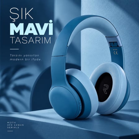 HP-H01 Kablosuz Kulak Üstü Bluetooth Kulaklık – Süper Bass + Yumuşak Yastık + Uzun Pil Ömrü