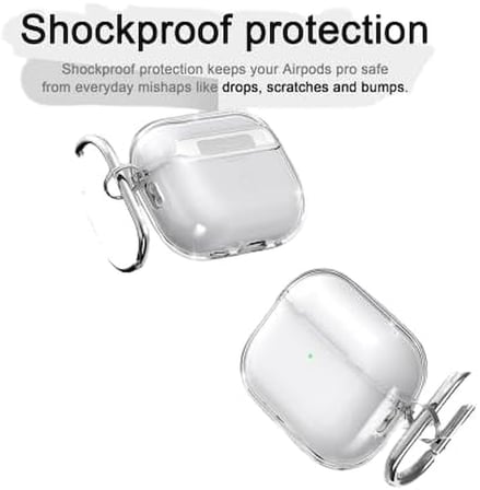 Soft Yumuşak Şeffaf Esnek Silikon Airpods ile uyumlu Kulaklık Kılıfı ve Karabina Anahtarlık (Şeffaf, Airpods 4 ve 5)