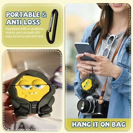 Airpods Pro 2 Nesil Uyumlu Figurlu Darbe Emici Silikon Kulaklik Kilifi (Hoodie Sb)
