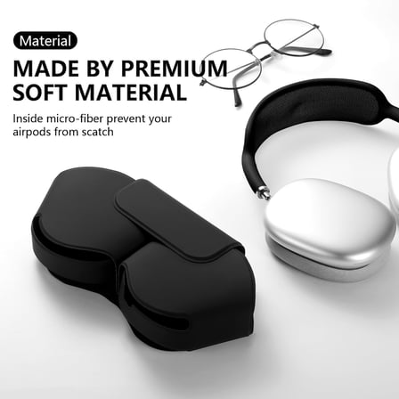 Apple Airpods Max Kılıf için, Uyku Modlu Akıllı Kılıf Kapak Aksesuarları, PU Deri Tarafından Üretilen Orijinal Yedek Taşıma Çantası, Airpod Pro Max Kulaklıklar için, Siyah