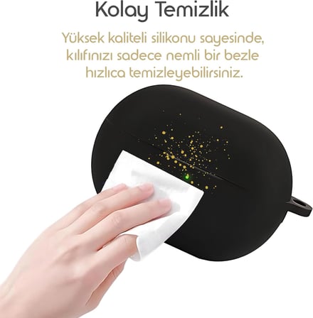 Huawei FreeBuds Pro 4 için Kulaklık Kılıfı Darbelere ve Çizilmeye Karşı Kasa Koruyucu Freebuds Pro 4 Kılıfı Tam Koruma Sağlayan Extra Kalın Yapılı Taşıma Askılı Freebuds Pro 4 Koruma (Siyah)