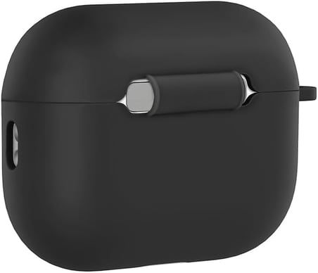 AirPods Pro 3 Uyumlu Silikon Kılıf – Darbe ve Çizilme Koruyucu, Soft Touch Silikon, Kablosuz Şarj Destekli, Taşıma İpi Slotlu (Siyah)