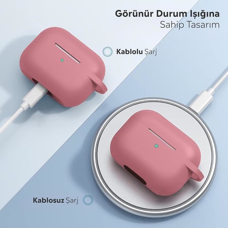 Airpods Pro Lansman Silikon Kılıf (Kumpembe)
