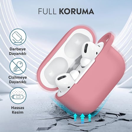 Airpods Pro Lansman Silikon Kılıf (Kumpembe)