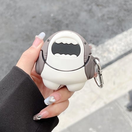 Huawei ile uyumlu FreeBuds 5 Sert Kulaklık Kılıfı Yumuşak Soft Dokunuş Karakter Görünümlü Cartoon Kılıf Köpekbalığı